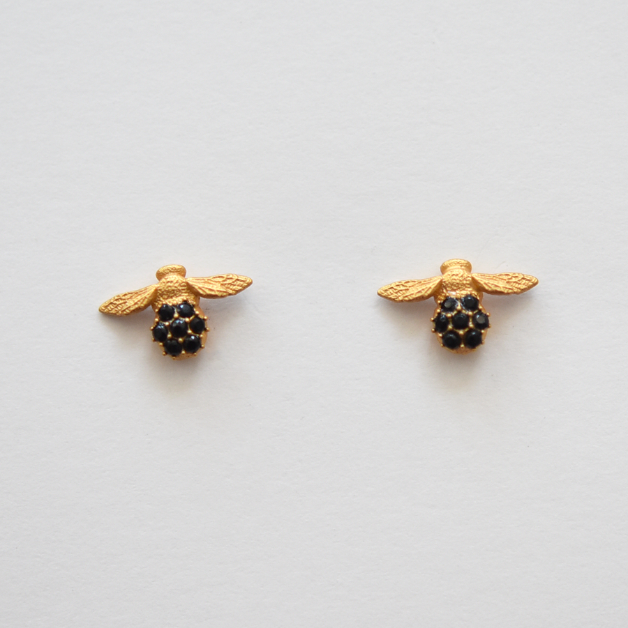 Vermeil Bee Post Earrings - Goldmakers Fine Jewelry