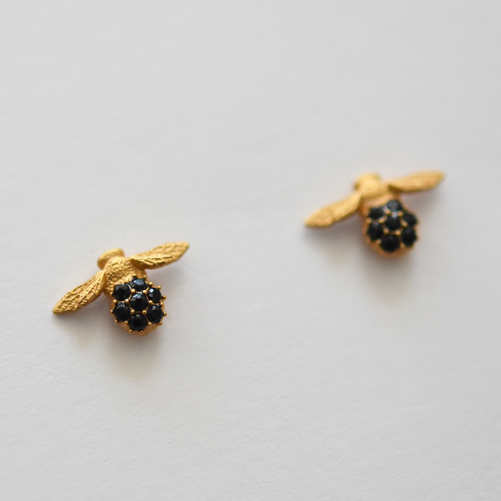 Vermeil Bee Post Earrings - Goldmakers Fine Jewelry