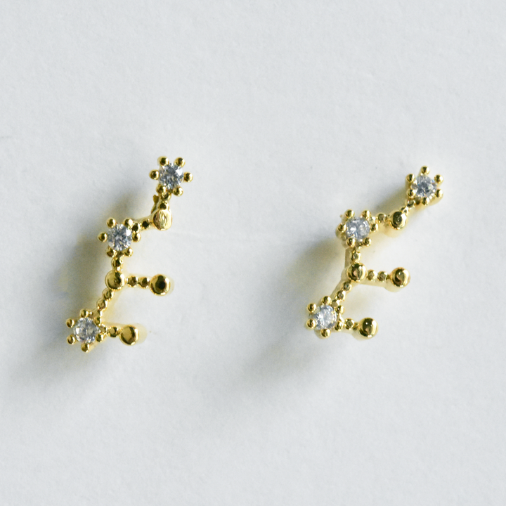 Virgo Constellation Post Earrings - Goldmakers Fine Jewelry