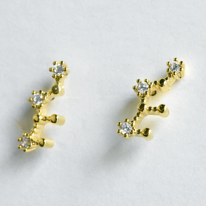 Virgo Constellation Post Earrings - Goldmakers Fine Jewelry