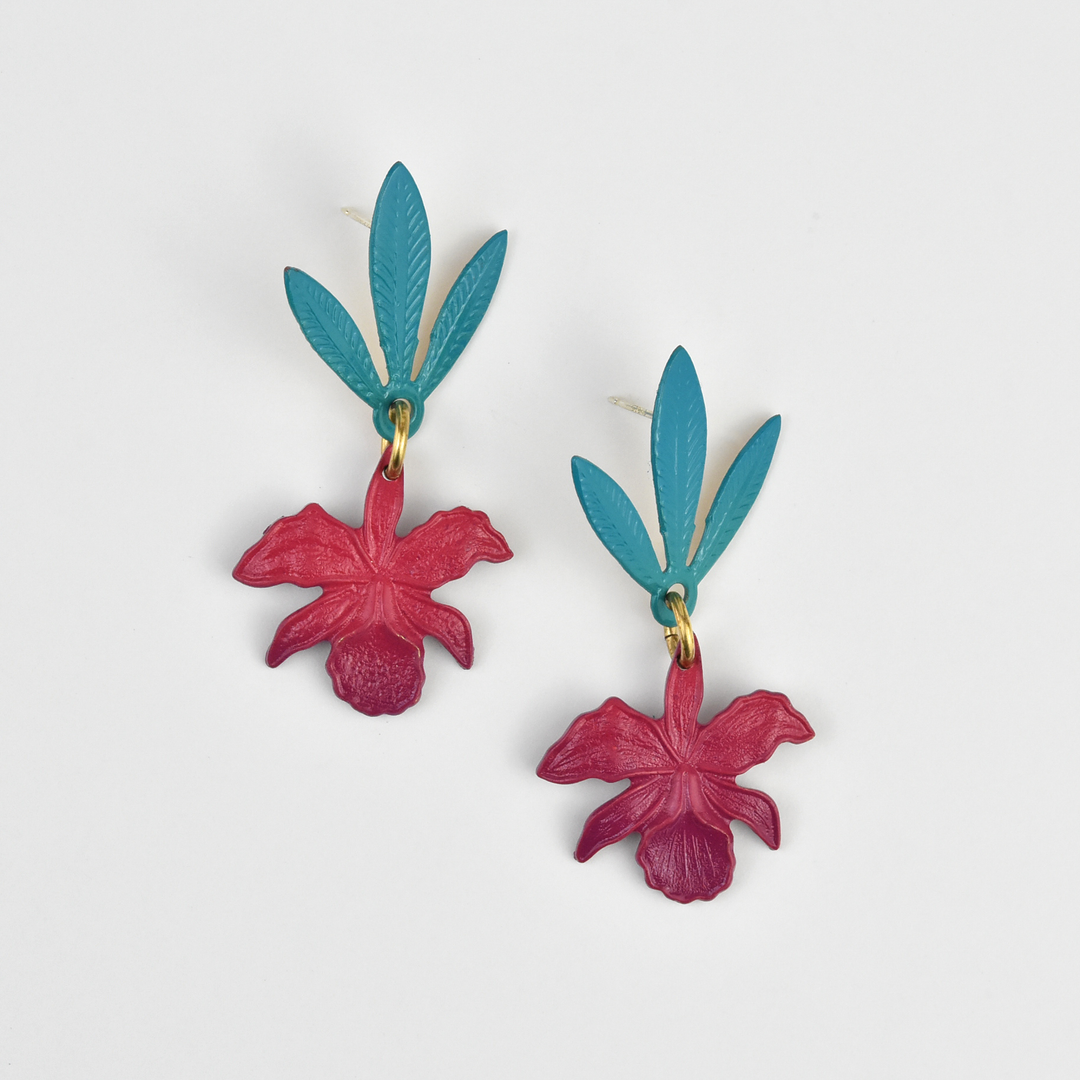 Sunset Orchid Earrings - Goldmakers Fine Jewelry