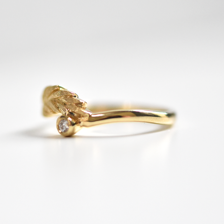 Diamond Wheat Ring in Yellow Gold - Goldmakers Fine Jewelry