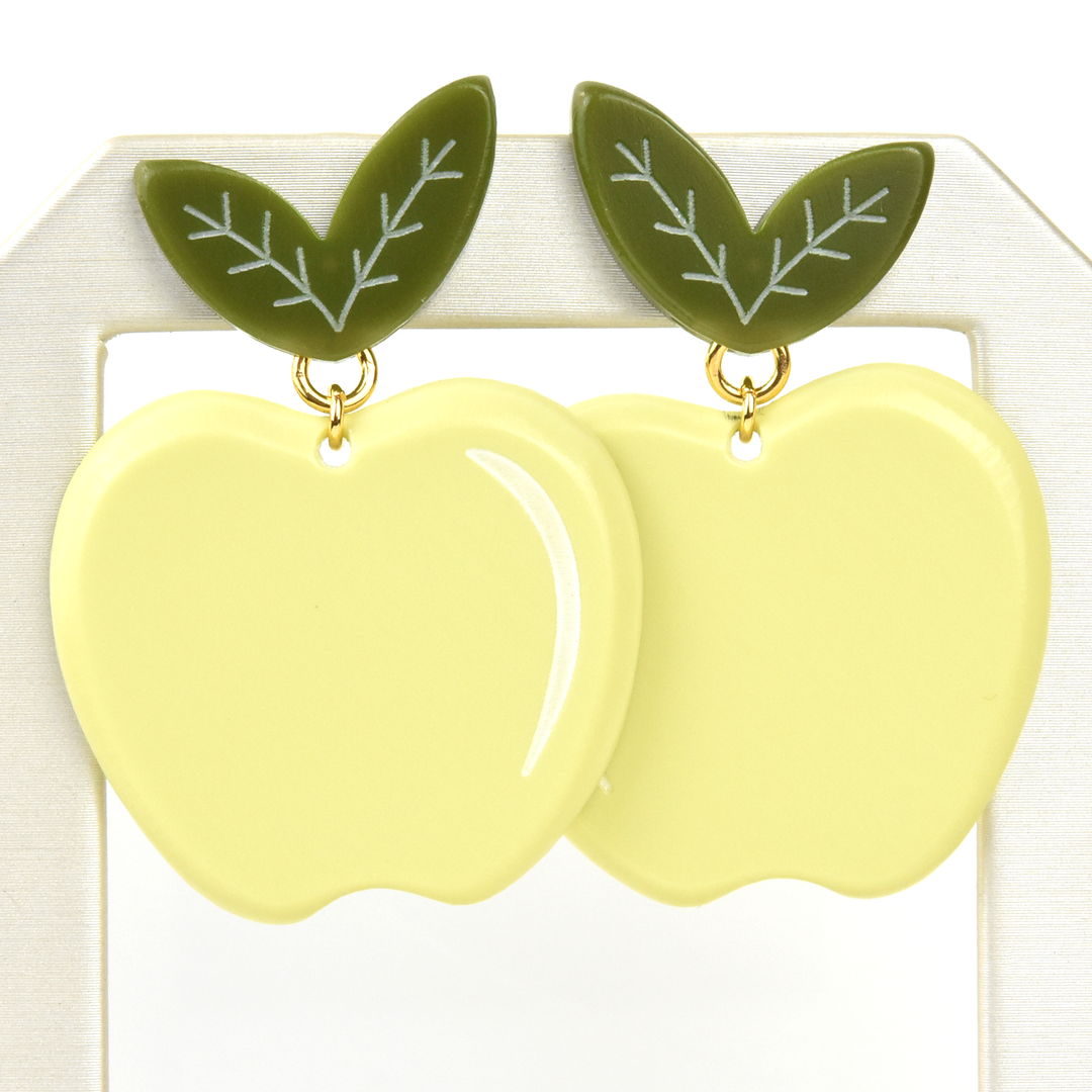 Large Green Apple Earrings - Goldmakers Fine Jewelry