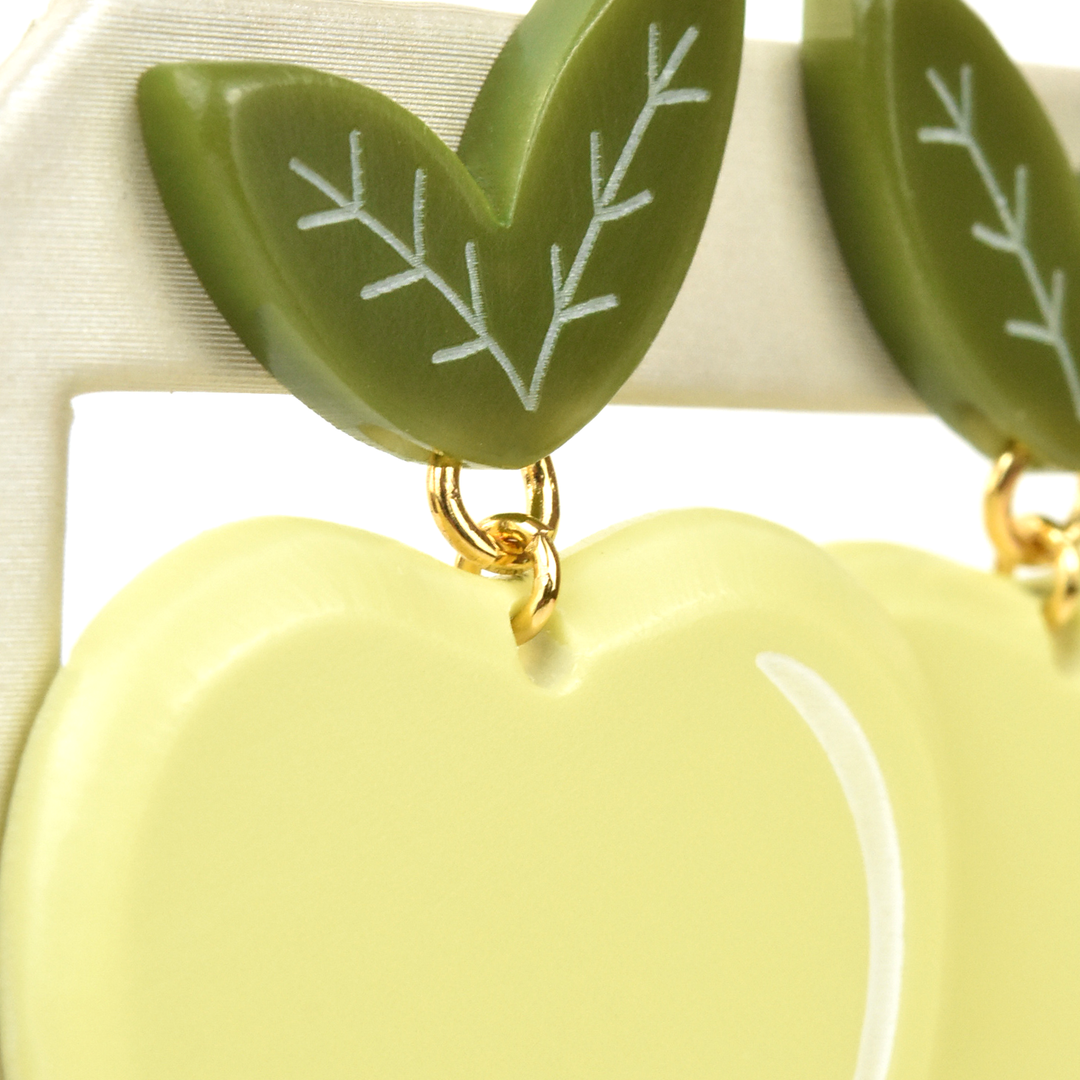 Large Green Apple Earrings - Goldmakers Fine Jewelry