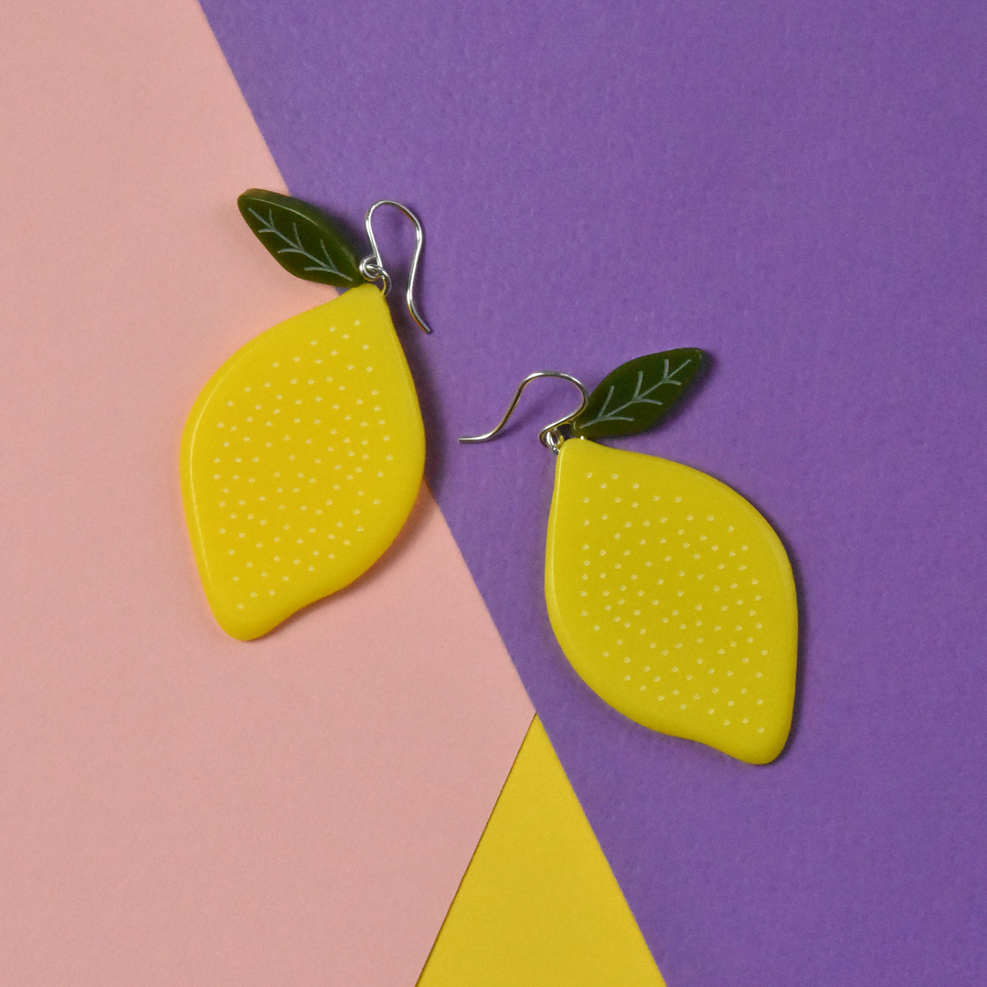 Large Lemon Earrings - Goldmakers Fine Jewelry