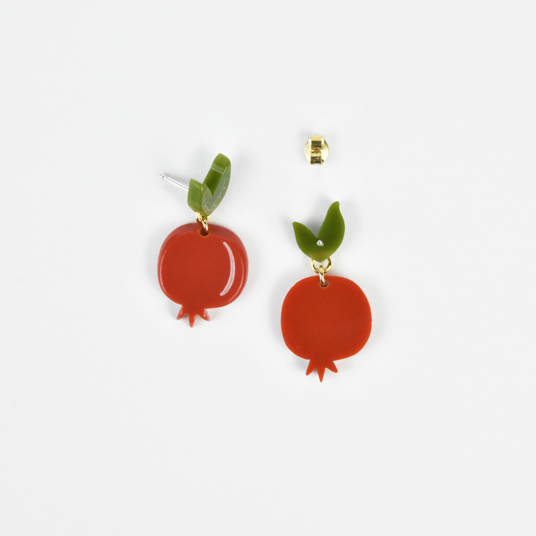 Small Pomegranate Earrings - Goldmakers Fine Jewelry