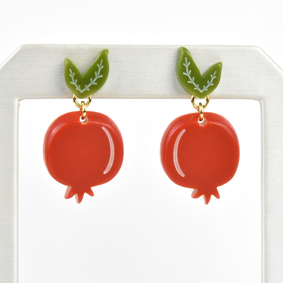 Small Pomegranate Earrings - Goldmakers Fine Jewelry