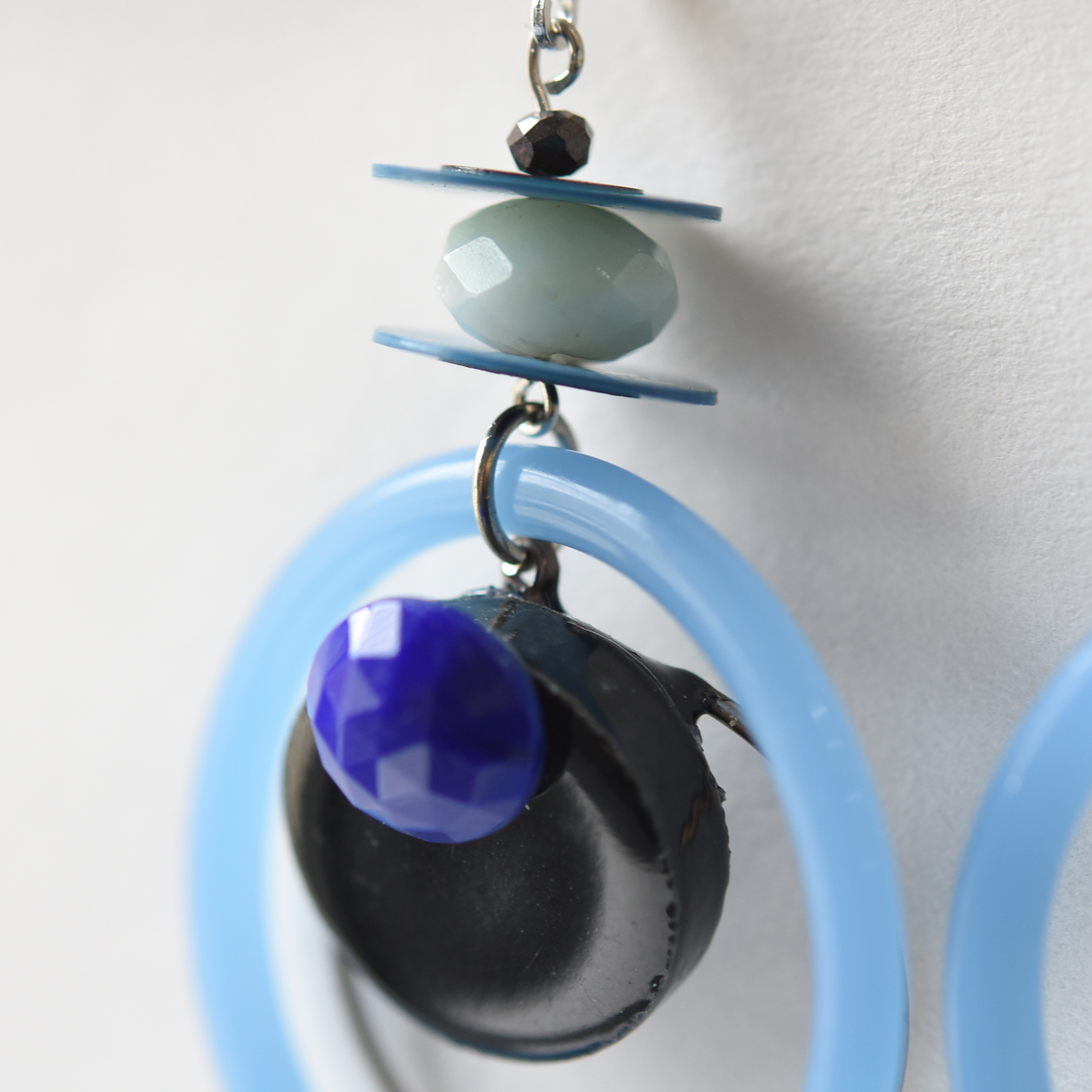 Blue Art Glass Drops - Goldmakers Fine Jewelry
