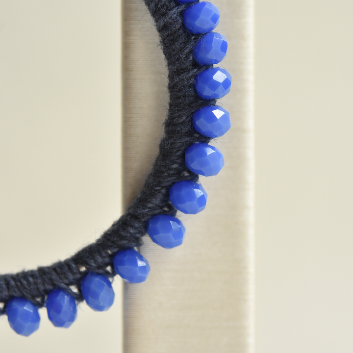 Blue Beaded Loop Earrings - Goldmakers Fine Jewelry