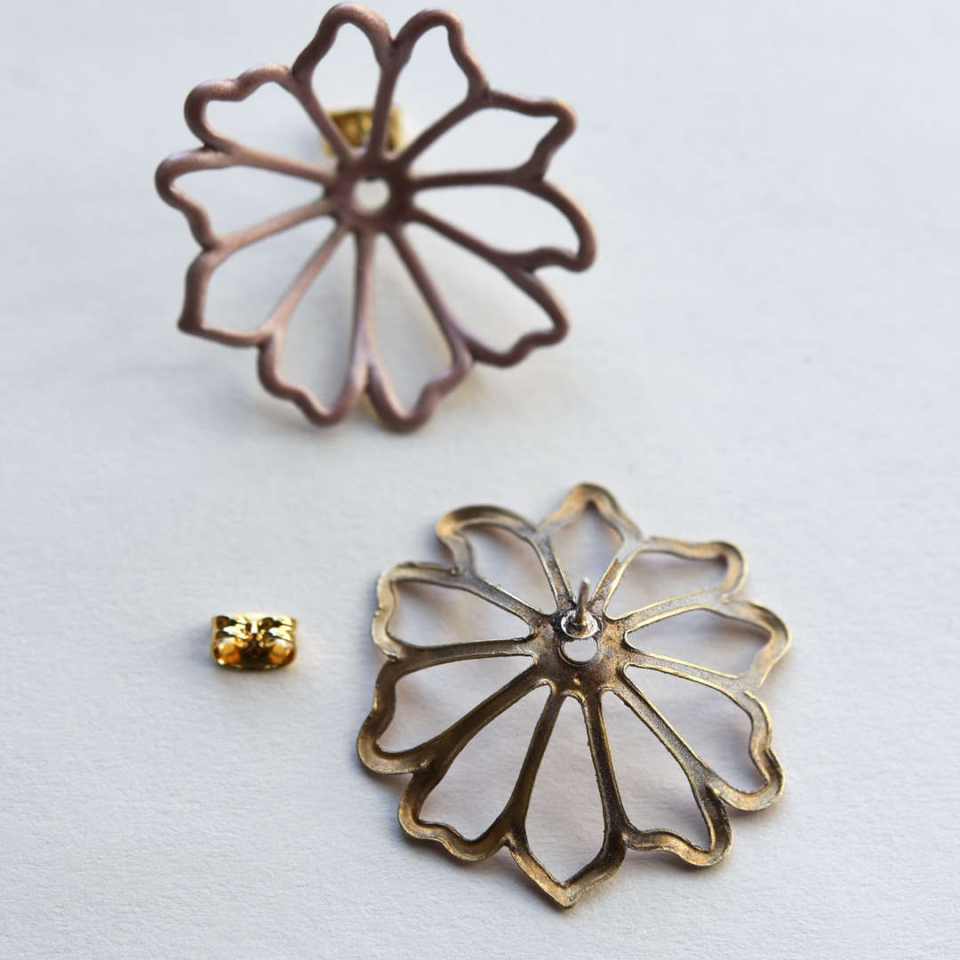 Blush Dahlia Post Earrings - Goldmakers Fine Jewelry