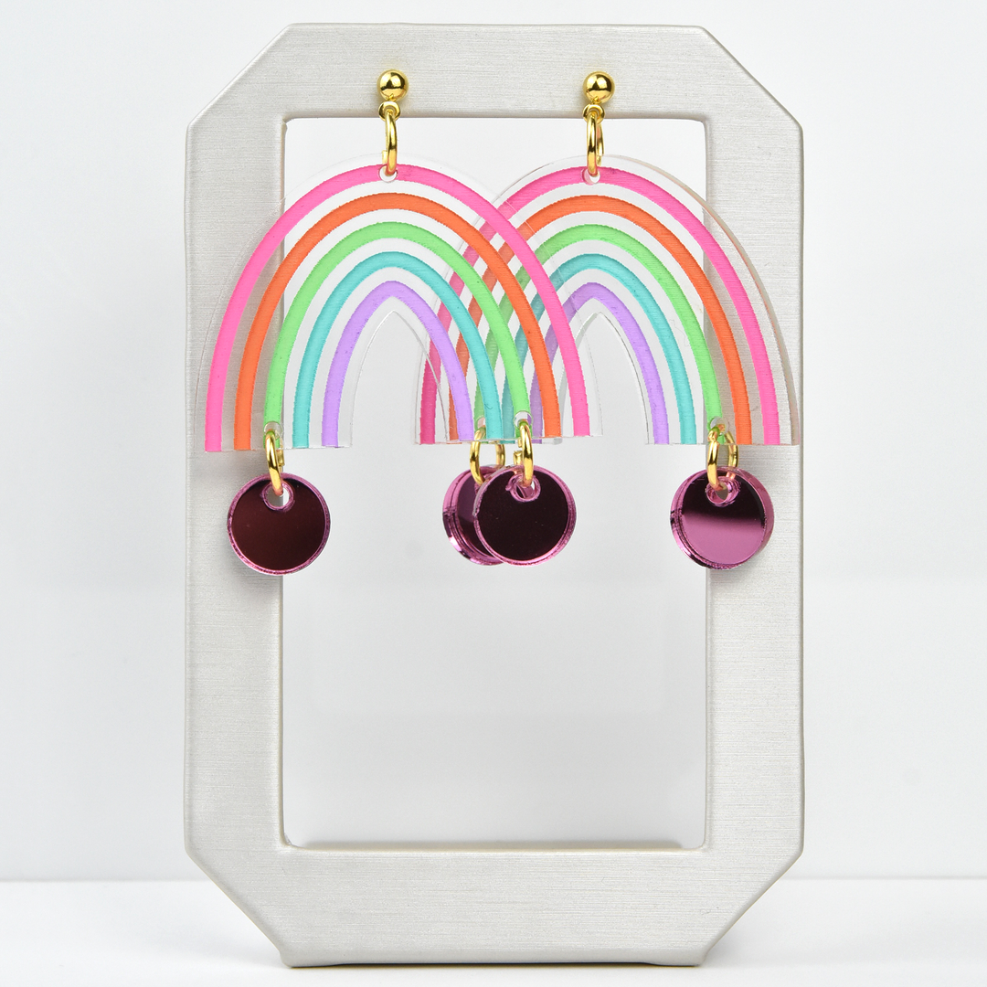 Pastel Rainbow Arch Earrings - Goldmakers Fine Jewelry