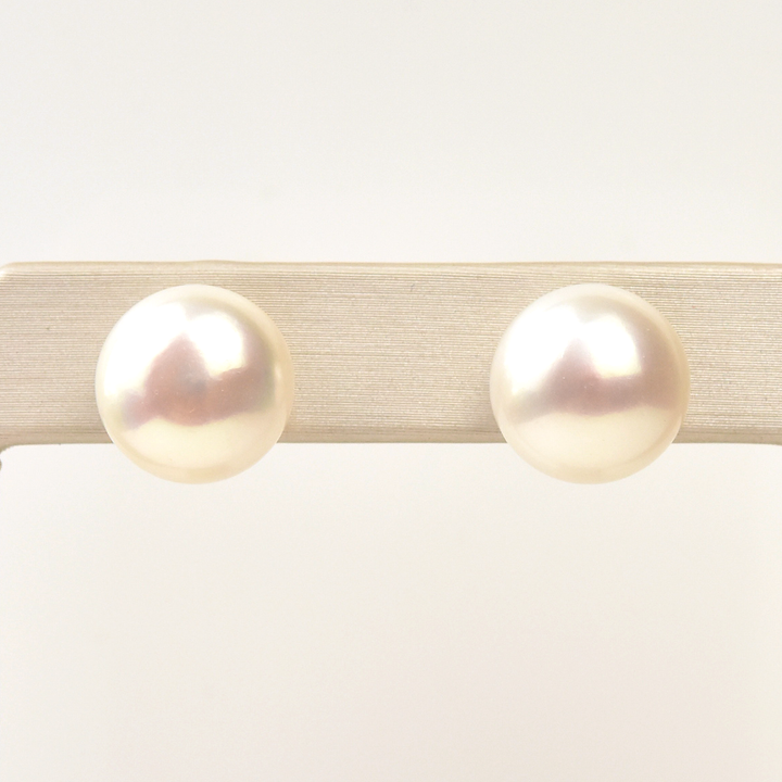 Pearl Button Studs in Yellow Gold - Goldmakers Fine Jewelry