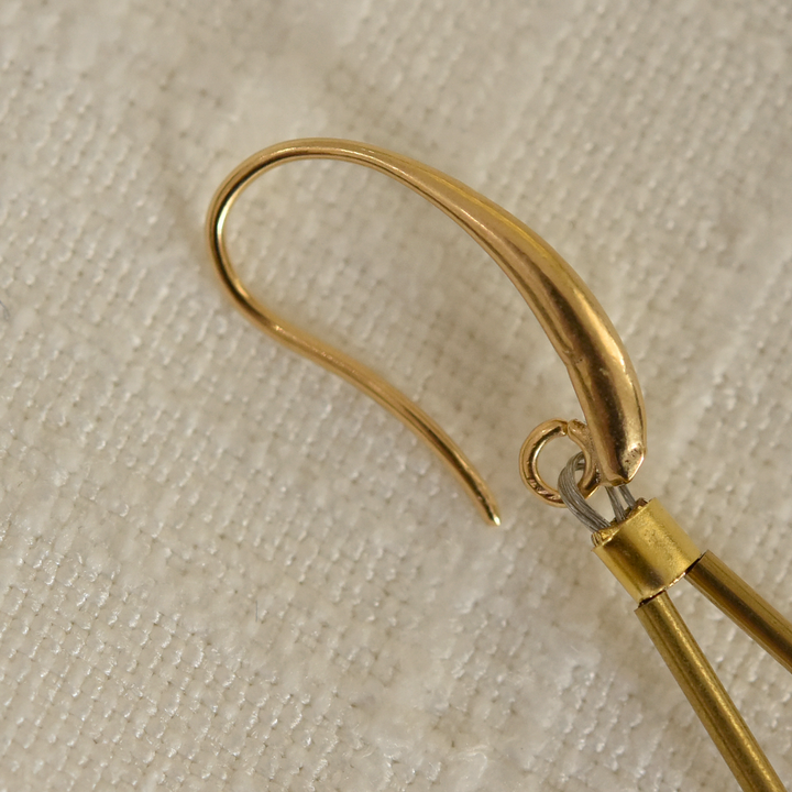 Sunstone & Brass Earrings - Goldmakers Fine Jewelry