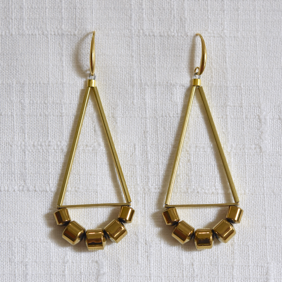Gold Plated Hematite Earrings - Goldmakers Fine Jewelry