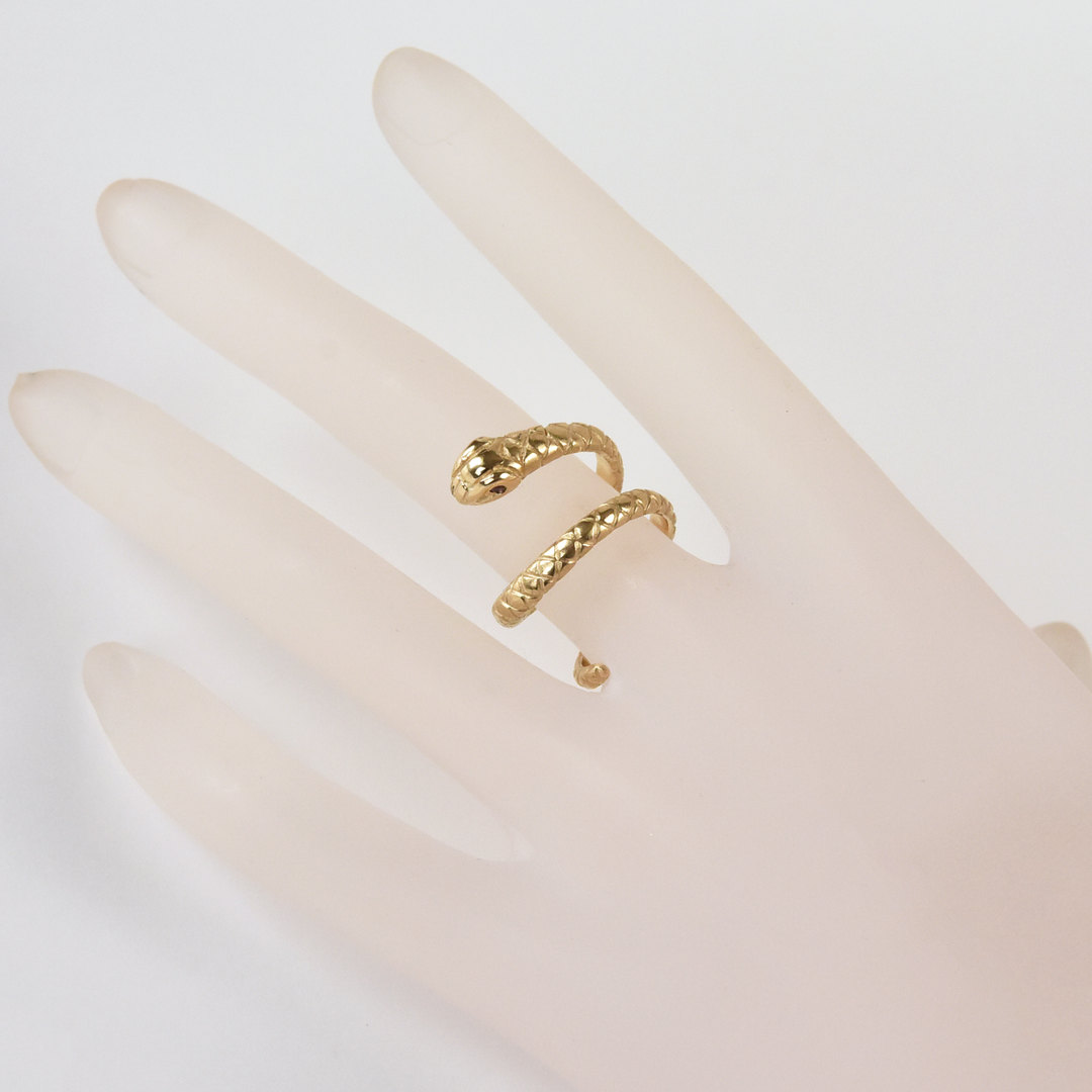 Copperhead Snake Ring in Gold with Rubies - Goldmakers Fine Jewelry