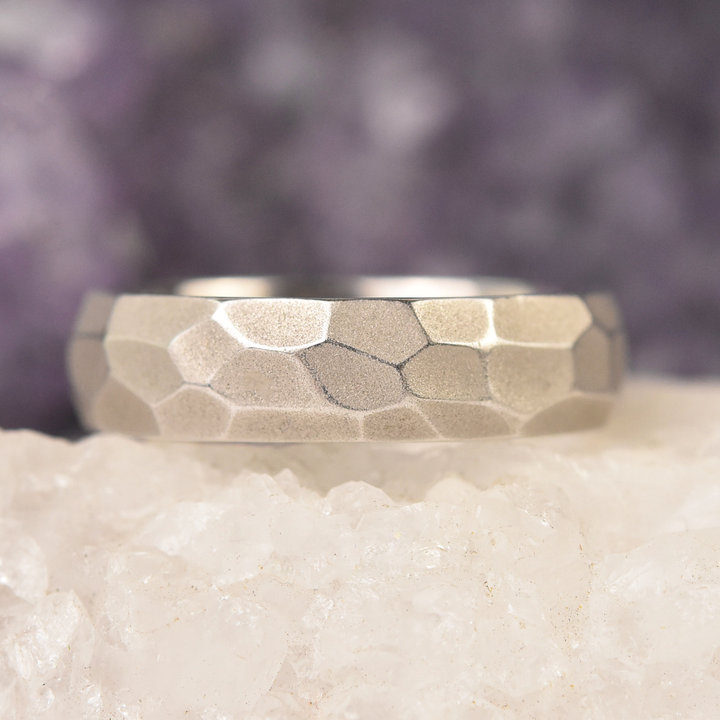Faceted Band in White Gold - Goldmakers Fine Jewelry