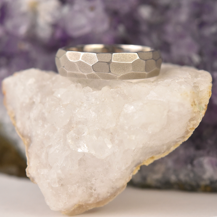 Faceted Band in White Gold - Goldmakers Fine Jewelry
