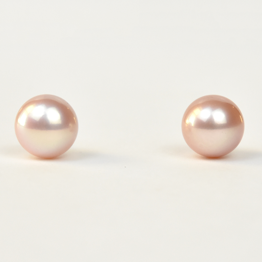 Blush Freshwater Pearl Studs in Rose Gold - Goldmakers Fine Jewelry