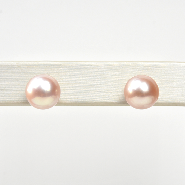 Blush Freshwater Pearl Studs in Rose Gold - Goldmakers Fine Jewelry