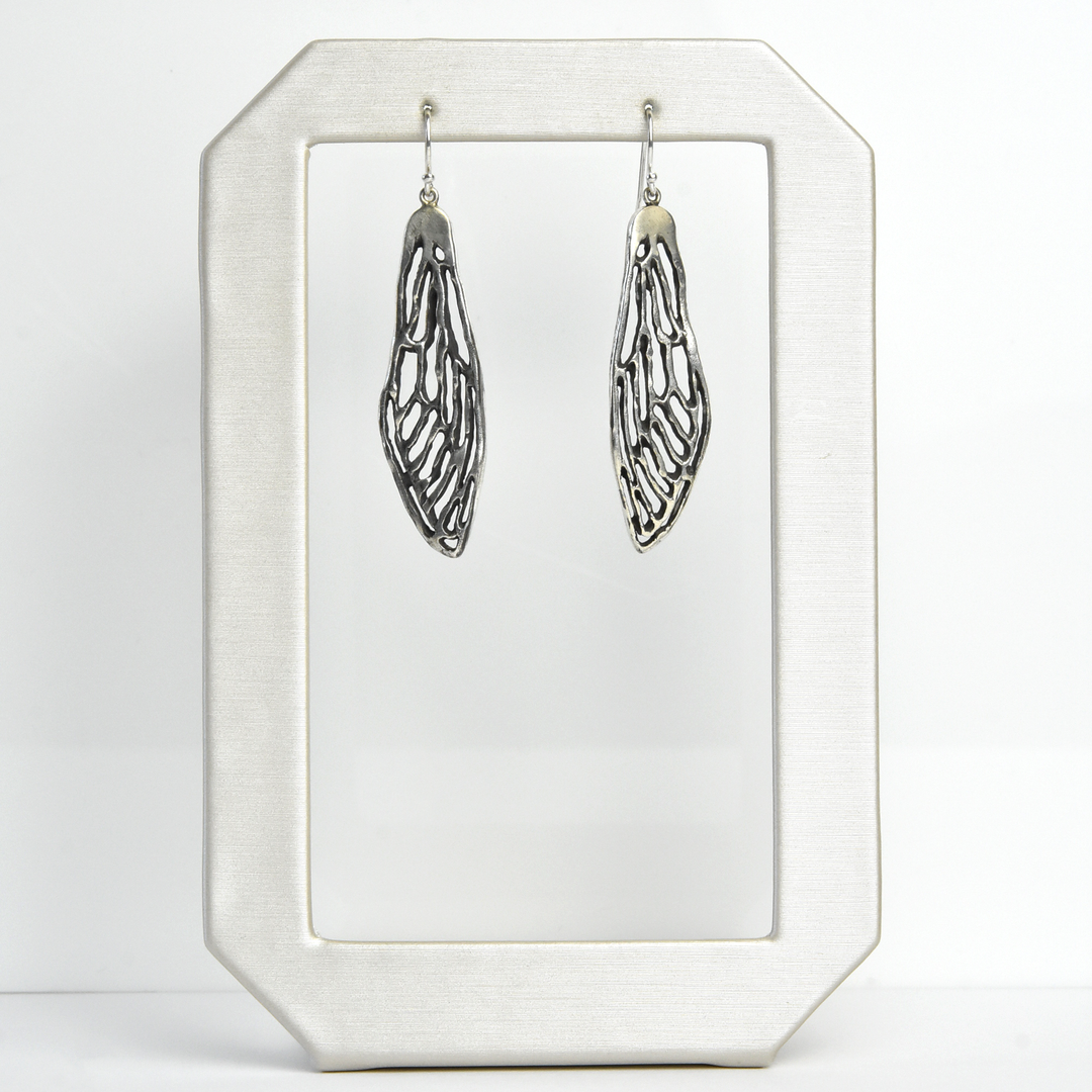 Cicada Earrings in Silver - Goldmakers Fine Jewelry