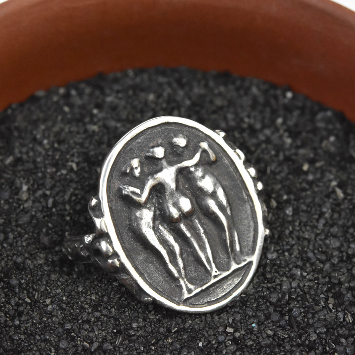 Three Graces Ring in Sterling Silver - Goldmakers Fine Jewelry