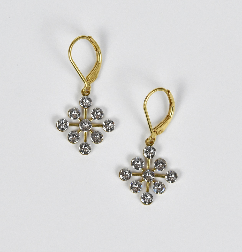 Starburst Gold Tone Earrings - Goldmakers Fine Jewelry