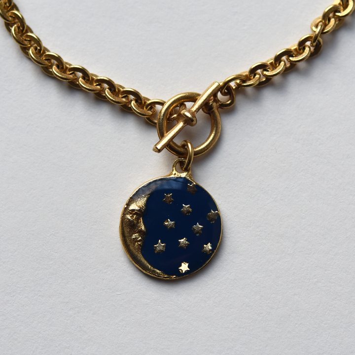 Moon and Stars Enamel Bracelet - Goldmakers Fine Jewelry
