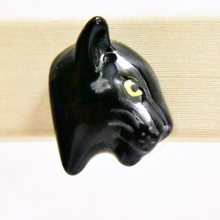 Flat Black Panther Post Earrings - Goldmakers Fine Jewelry
