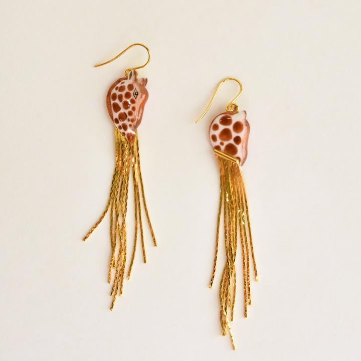Giraffe Fringe Earrings - Goldmakers Fine Jewelry