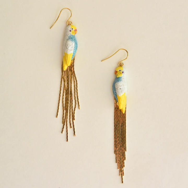 Parakeet Fringe Earrings - Goldmakers Fine Jewelry