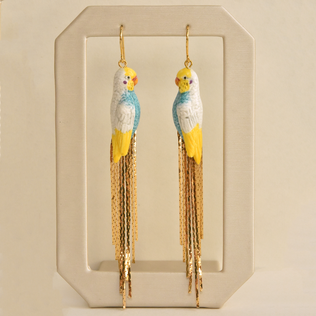 Parakeet Fringe Earrings - Goldmakers Fine Jewelry