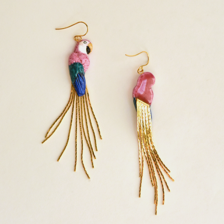 True Parrot Fringe Earrings - Goldmakers Fine Jewelry