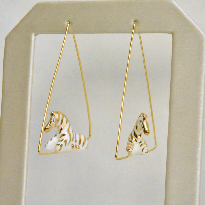 Golden Zebra Hoop Earrings - Goldmakers Fine Jewelry