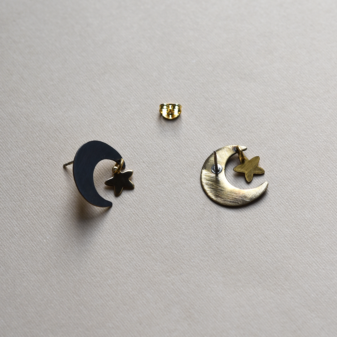 Noir Luna Studs - Goldmakers Fine Jewelry