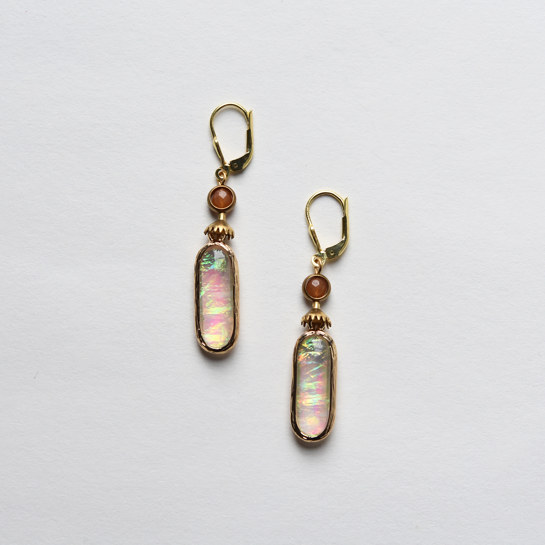 "Opal" Art Glass Drops - Goldmakers Fine Jewelry