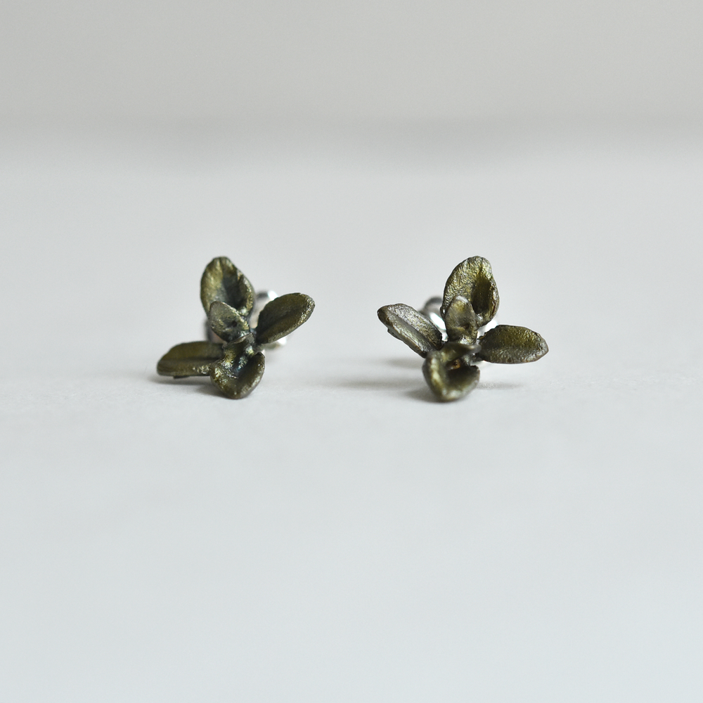 Petite Herb Post Earrings - Goldmakers Fine Jewelry