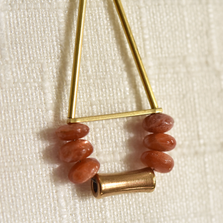 Sunstone & Brass Earrings - Goldmakers Fine Jewelry