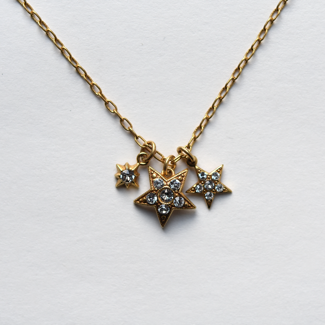 Three Gold Stars Necklace - Goldmakers Fine Jewelry