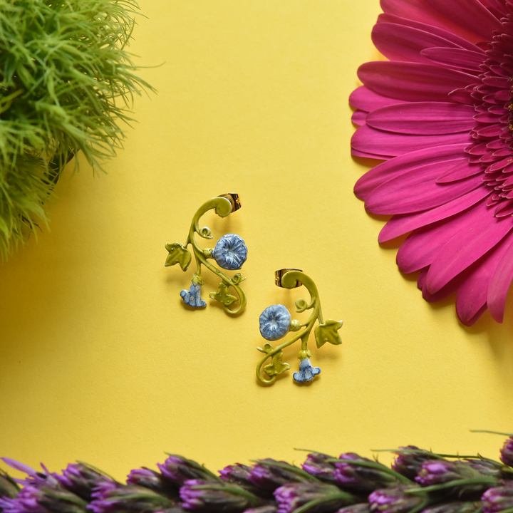 Petite Thessaly Morning Glory Earrings - Goldmakers Fine Jewelry